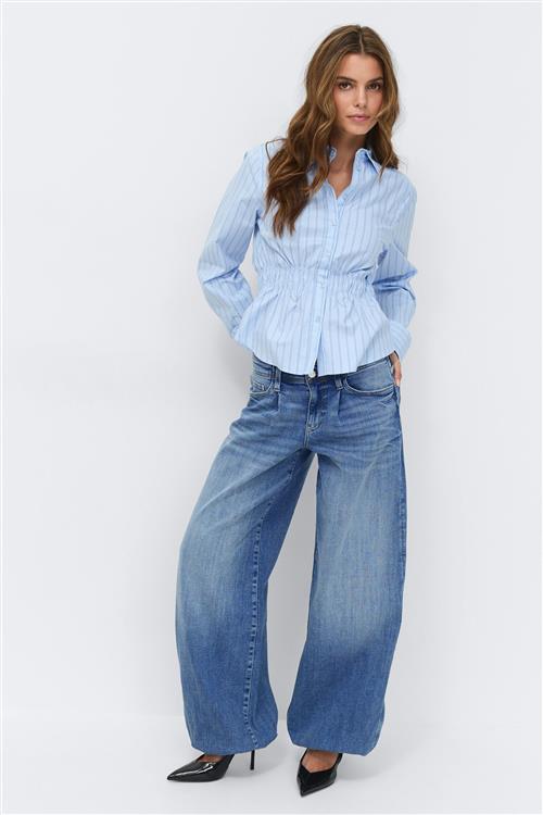 Gina Tricot - Sweatpant jeans - Baggy & loose jeans - Blå - 36 - Dame