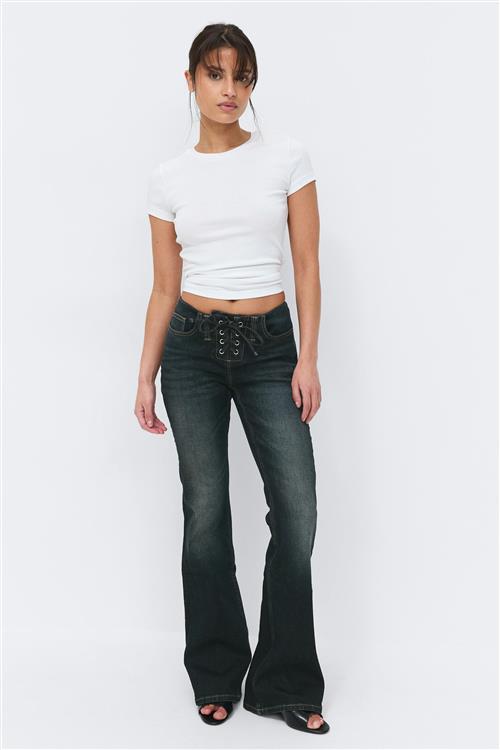 Gina Tricot - No waist bootcut jeans - Flare & bootcut jeans - Blå - 34 - Dame