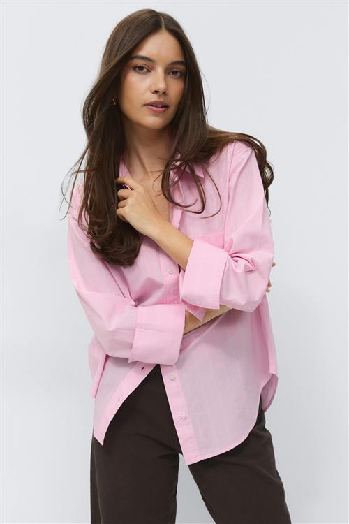 Gina Tricot - Poplin shirt - Skjorter - Lyserød - M - Dame