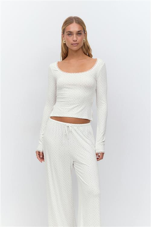 Gina Tricot - Soft long sleeve lace top - Langærmede toppe - Hvid - S - Dame