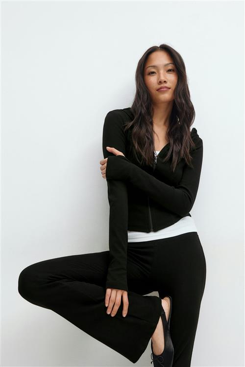 Gina Tricot - Zip hoodie jacket - hoodies - Sort - S - Dame