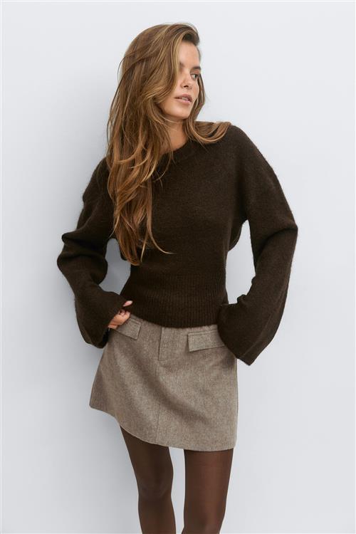 Gina Tricot - Wide sleeve knitted sweater - Trøjer - Beige - S - Dame