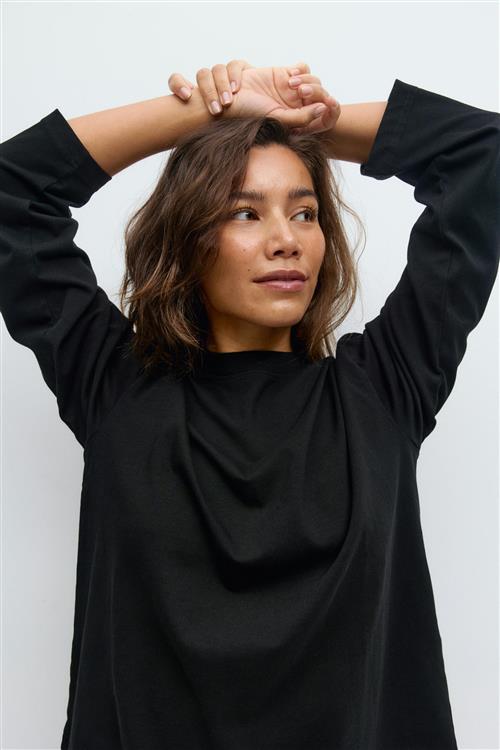 Gina Tricot - Loose fit long sleeve tee - Langærmede toppe - Sort - XL - Dame