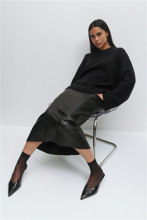 Gina Tricot - Crew neck knitted sweater - Striktrøjer - Sort - S - Dame