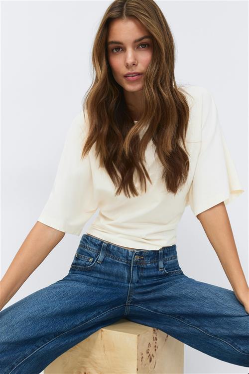 Gina Tricot - Fitted top - t-shirts - Hvid - XS - Dame