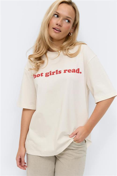 Gina Tricot - Printed oversized tee - T-shirt med print - Hvid - XS - Dame