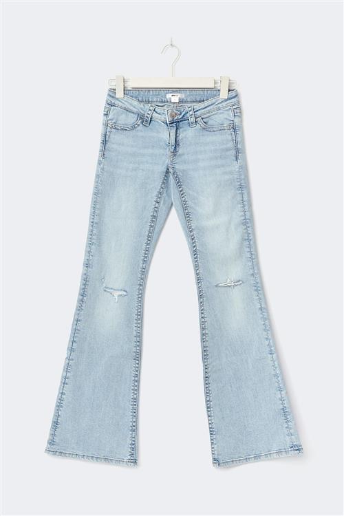 Gina Tricot - Y sparkle low flare jeans tall - tall jeans - Blå - 146 - Pige