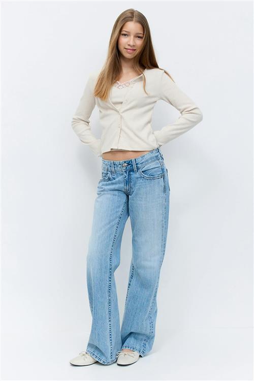 Gina Tricot - Y miss lowlow jeans - jeans - Blå - 140 - Pige