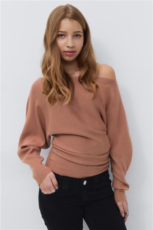 Gina Tricot - Y soft knitted sweater - striktrøjer - Beige - 134/140 - Pige