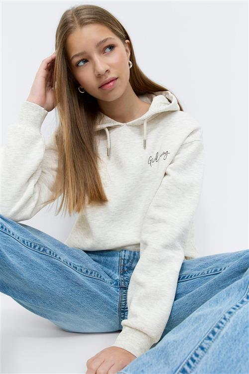 Gina Tricot - Y basic hood - hoodies - Grå - 170 - Pige