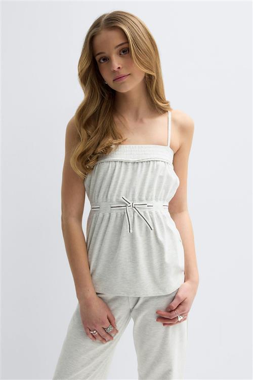 Gina Tricot - Y detail top - overdele - Grå - 134/140 - Pige