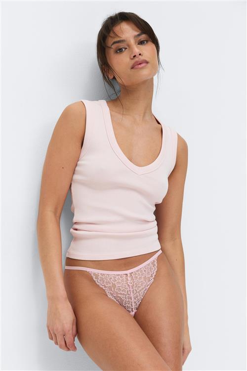 Gina Tricot - 3-pack lace thong - trusser-3-pak - Lyserød - S - Dame