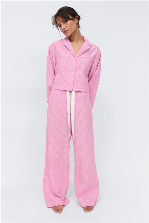 Gina Tricot - Poplin pyjamas trousers - pyjamasser - Lyserød - XL - Dame