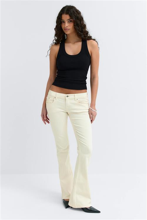 Gina Tricot - Ultra low bootcut jeans - Jeans - Hvid - 34 - Dame