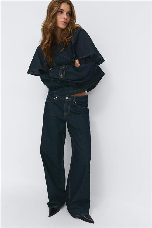 Gina Tricot - Low wide jeans - wide jeans - Blå - 40 - Dame