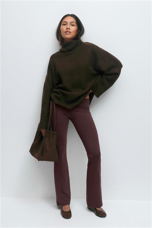 Gina Tricot - Soft touch folded trouser - Vide bukser - Lilla - XXS - Dame