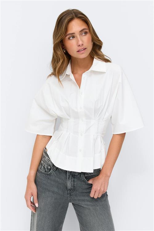 Gina Tricot - Shaped shirt - figursyede skjorter - Hvid - M - Dame