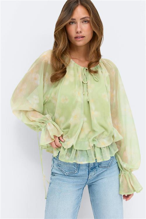 Gina Tricot - Wavy blouse - Bluser - Grøn - M - Dame