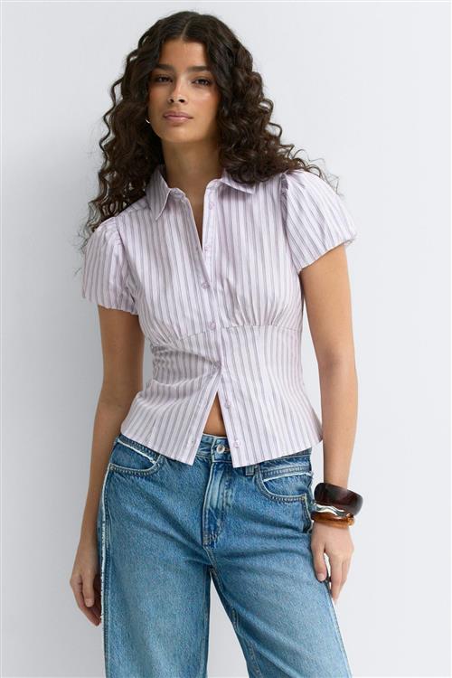 Gina Tricot - Puff sleeve shirt - Skjorter - Lilla - XL - Dame