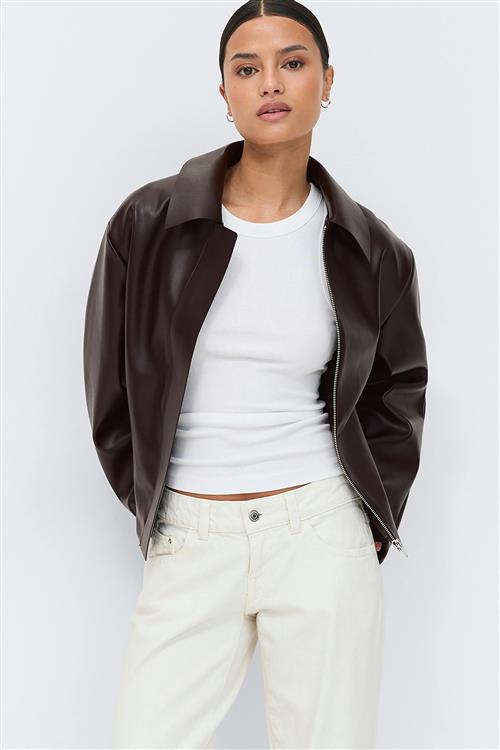 Gina Tricot - Short pu jacket - læderjakker - Rød - L - Dame