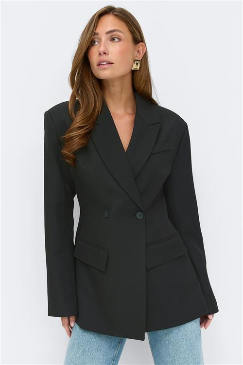 Gina Tricot - Shaped blazer - figursyede blazere - Sort - M - Dame