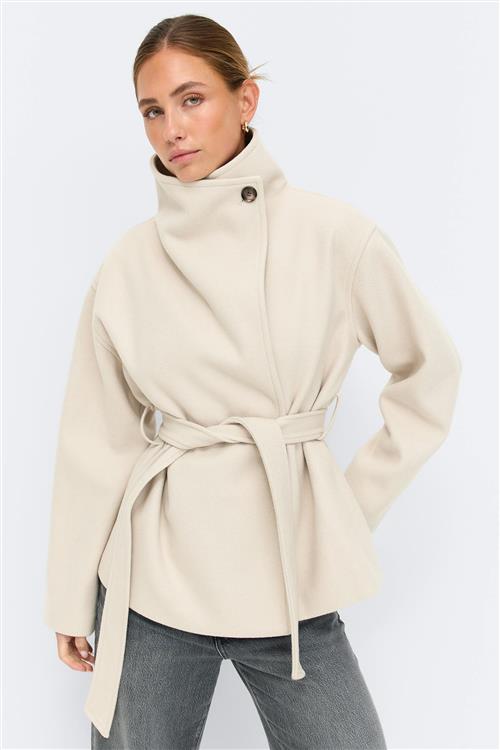 Gina Tricot - High neck short jacket - Frakker med høj krave - Beige - XL - Dame