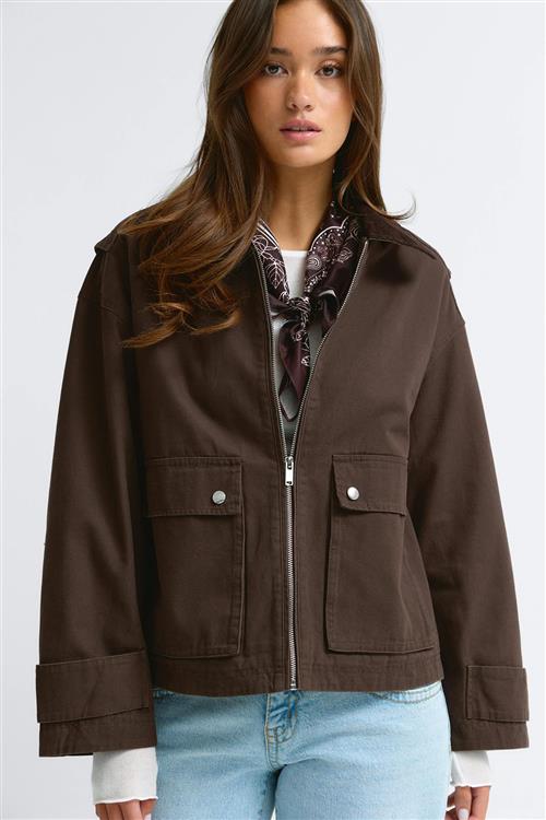 Gina Tricot - Cargo jacket - Jakker - Brun - M - Dame