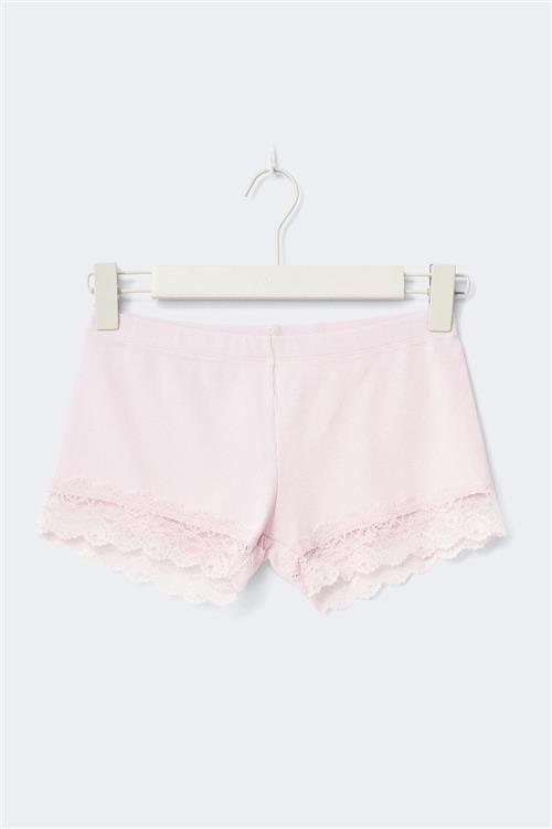 Gina Tricot - 14+ lace detail shorts - shorts - Lyserød - XS - Dame