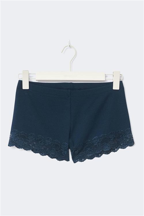 Gina Tricot - 14+ lace detail shorts - shorts - Blå - L - Dame