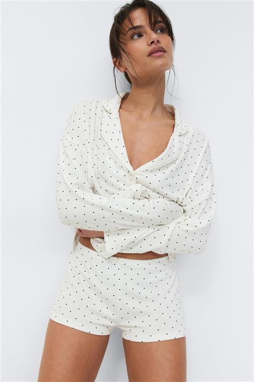 Gina Tricot - Soft pyjamas hotpants - pyjamasser - Hvid - XL - Dame