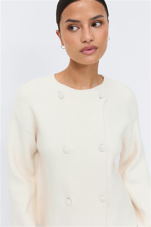 Gina Tricot - Knitted button cardigan - Cardigans - Hvid - XL - Dame