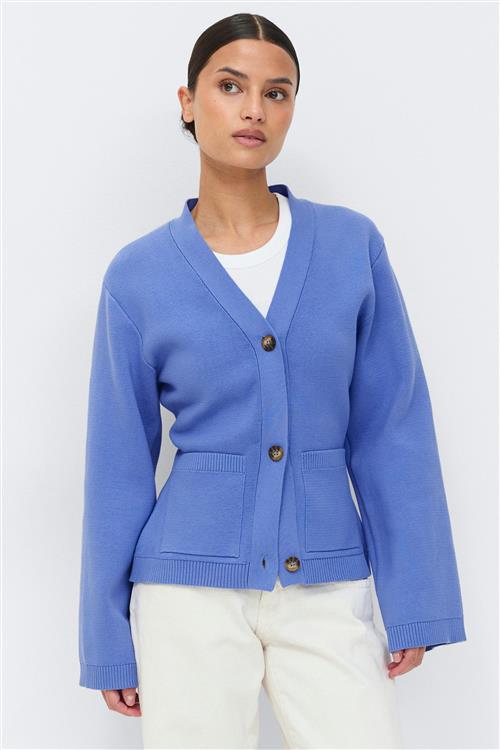 Gina Tricot - Knitted cotton cardigan - Cardigans - Blå - L - Dame