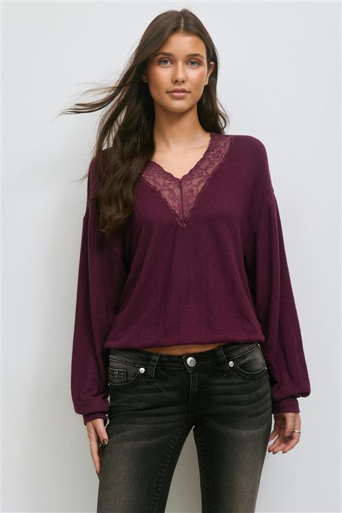 Gina Tricot - 14+ lace sweater - striktrojer - Rød - XXS - Dame