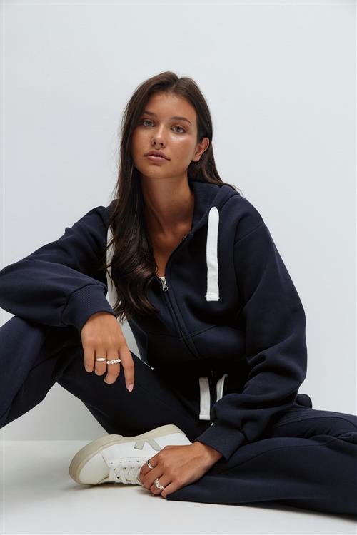 Gina Tricot - 14+ zip hoodie - Trøjer - Blå - S - Dame