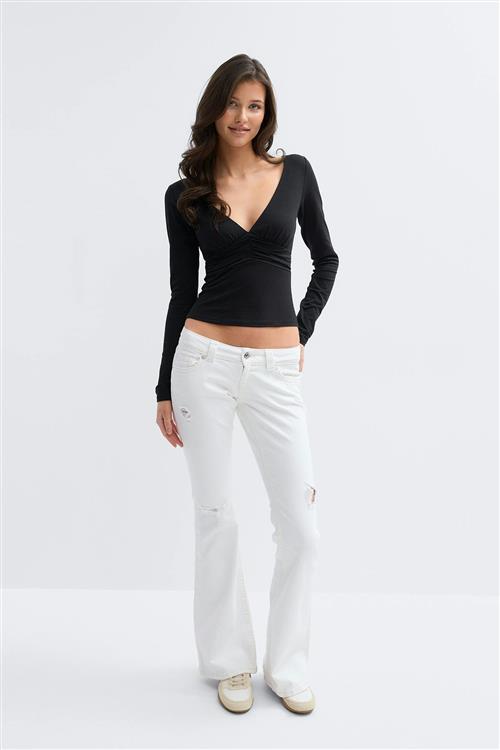 Gina Tricot - 14+ low rise flare jeans tall - tall jeans - Hvid - M - Dame