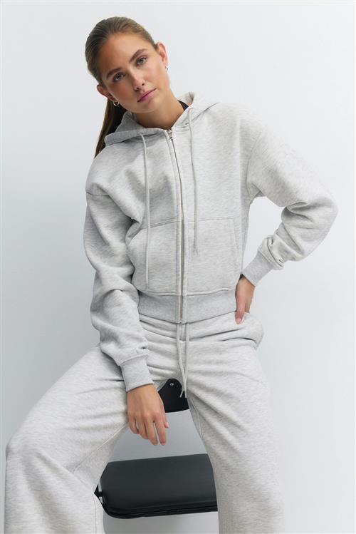 Gina Tricot - Ultimate zip hoodie - hoodies - Grå - XS - Dame