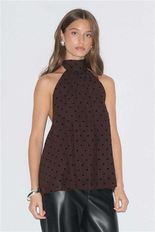 Gina Tricot - Halterneck top - Halterneck-toppe - Brun - M - Dame