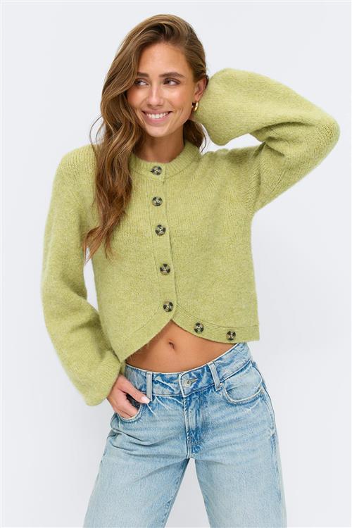 Gina Tricot - Knitted cardigan - Cardigans - Grøn - XL - Dame