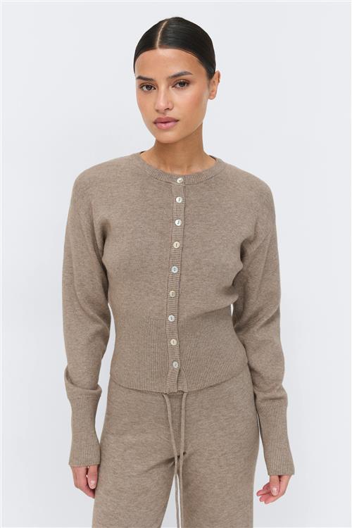 Gina Tricot - Knitted loungewear cardigan - Cardigans - Beige - XS - Dame