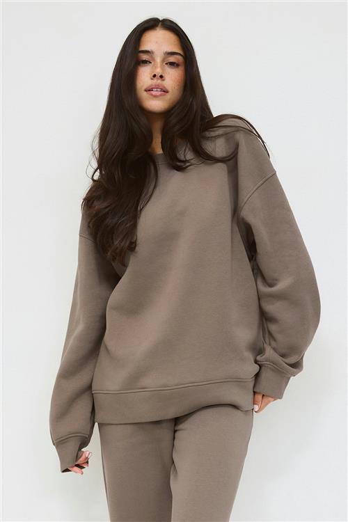 Gina Tricot - Oversized crew neck sweater - Collegetrøjer - Beige - M - Dame