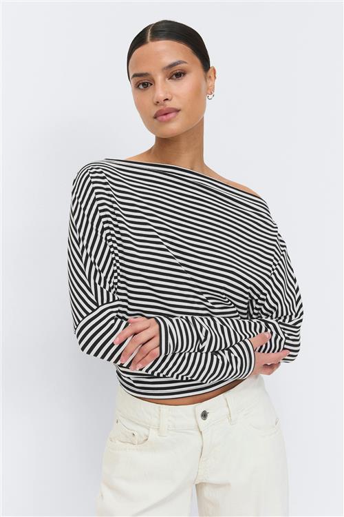 Gina Tricot - Dropped shoulder top - Off shoulder-top - Hvid - M - Dame