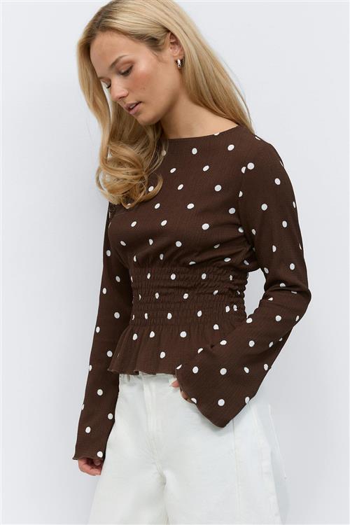 Gina Tricot - Long sleeve smock top - Langærmede toppe - Hvid - M - Dame