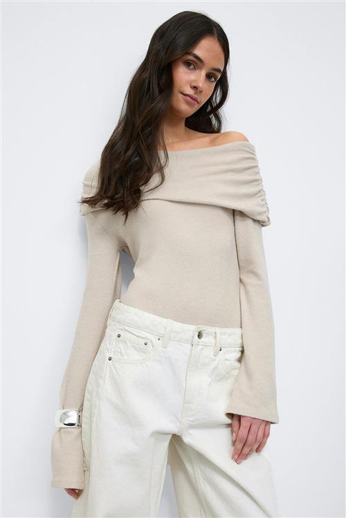 Gina Tricot - One shoulder top - Off shoulder-top - Beige - S - Dame