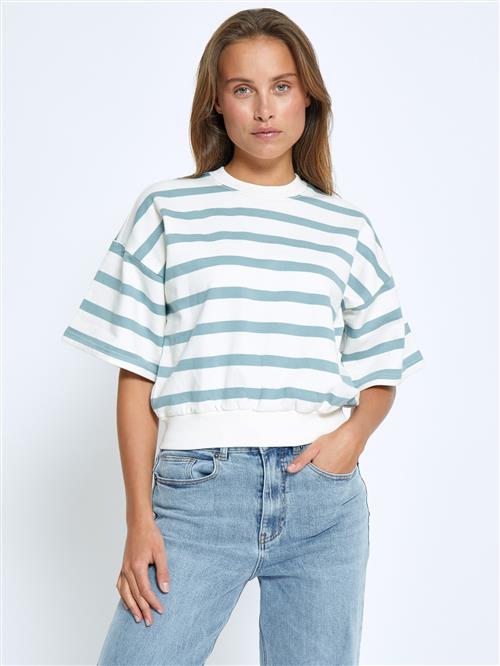 minus Sweatshirt 'Estella'  turkis / hvid