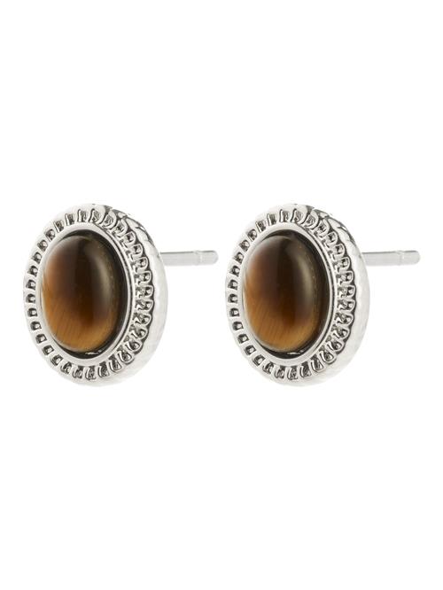 Pilgrim Øreringe 'Between'  brun / sølv