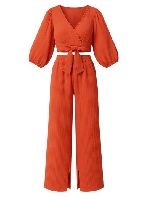 WENOR Hjemmedragt 'FLOWSET'  rustrød