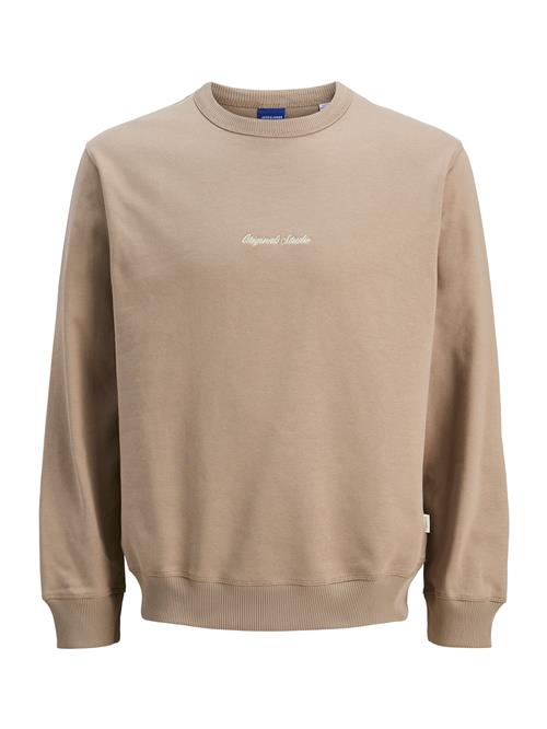 JACK & JONES Sweatshirt 'JORNorrebro'  lysebrun / hvid