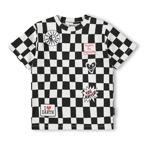 Molo GOTS Riley T-shirt Angled Checks  Angled Checks 128 cm  Hvid  128 cm  mand