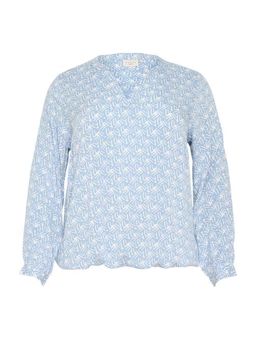 KAFFE CURVE Bluse  lyseblå / hvid