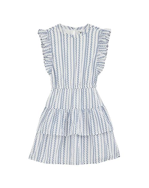 WE Fashion Kjole  mørkeblå / offwhite